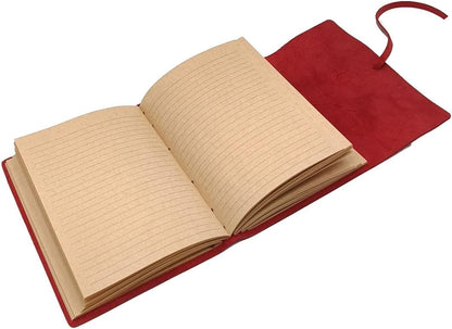 Leather Journal Writing Notebook - Genuine Leather Bound Daily Notepad for Men & Women Lined Paper 240 Kraft Pages, Handmade, Rustic Brown, 5 x 7 in