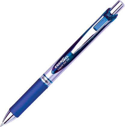Pentel EnerGel RTX Retractable Liquid Gel Pen, (0.7mm), Medium Line, Metal Tip, Black Ink, Pack of 6 (BL77BP6A)