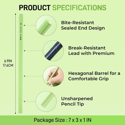 M&G Wood-Cased HB Pencils, 30 Count Green Barrel Black Wood, Hexagonal #2 HB Soft Bulk Pencils for School, Office, Unsharpened, No Eraser, Anti-Bite Tip, for Writing, Drawing & Sketching