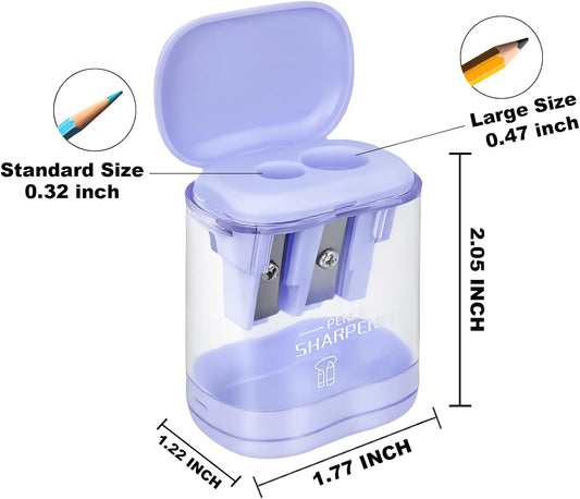 Pencil Sharpener 12pack Handheld Dual Hole Color Pencil Sharpeners for Office and School, Manual Colored Pencil Sharpener (12)
