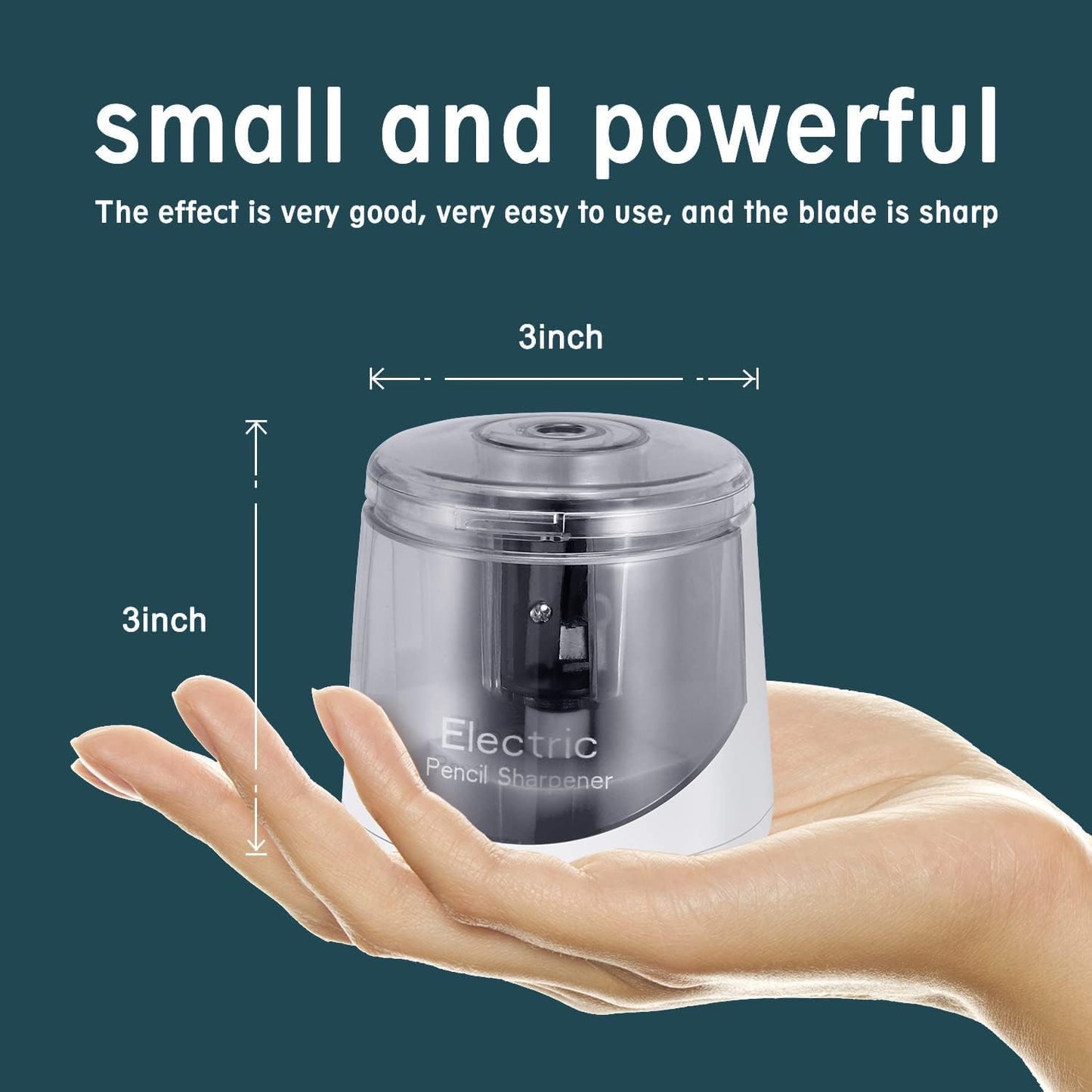 Electric Pencil Sharpener, Battery (Not Included) USB Powered, Portable for NO.2 Pencils, Automatic and Durable with 3 Sharpness Options - Classroom, Home, Office Black