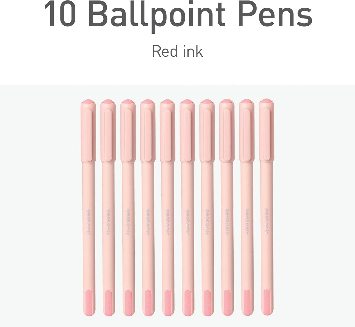 Pentonic Ballpoint Pens, 10 Count, Frosted Pale Gray Barrel with Black Ink, 0.7 mm Fine Point, Smooth Writing For Journaling & Note Taking (PEN13086)