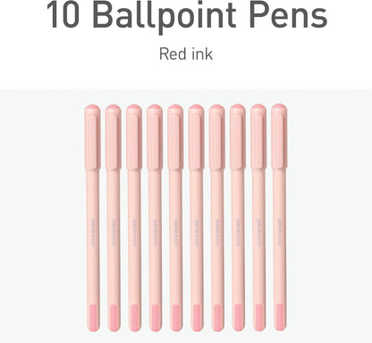 Pentonic Ballpoint Pens, 10 Count, Frosted Pale Gray Barrel with Black Ink, 0.7 mm Fine Point, Smooth Writing For Journaling & Note Taking (PEN13086)