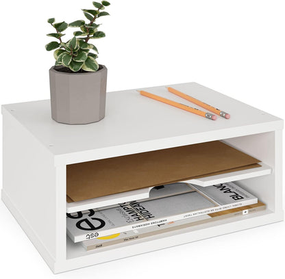 Ballucci File Organizer, 4-Tier Office Desk Organizer, Open Top Wood Paper Organizer for Classroom, Desktop Mail Sorter Paper Tray, Black