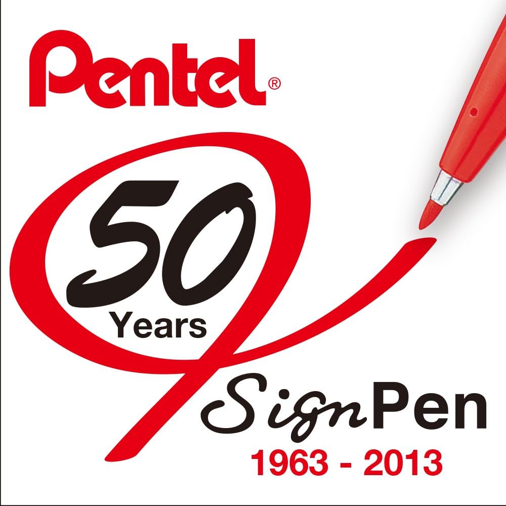Pentel Sign Pen, Fiber-Tipped, Black Ink (S520-A), Box of 12