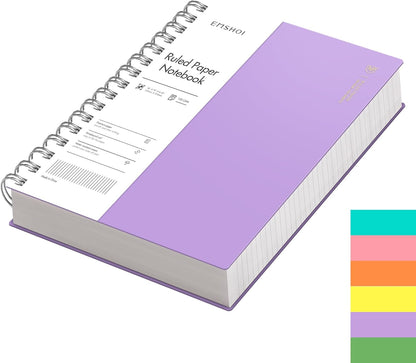 EMSHOI A5 Spiral Notebook College Ruled Lined Journal, Small 5.7" X 8.22", 300 Pages/150 Sheets, 100gsm Thick Paper, Waterproof Hardcover, for Office School Women Men Work Writing Notes, Blue