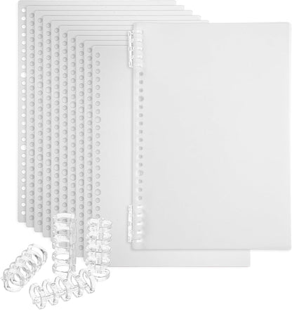 PATIKIL 12 Pack Binding Covers, A5(8.4x5.7 Inch) 22 Mil Plastic Notebook Covers Sheets with Binding Comb for Book Report Presentation, Light Blue