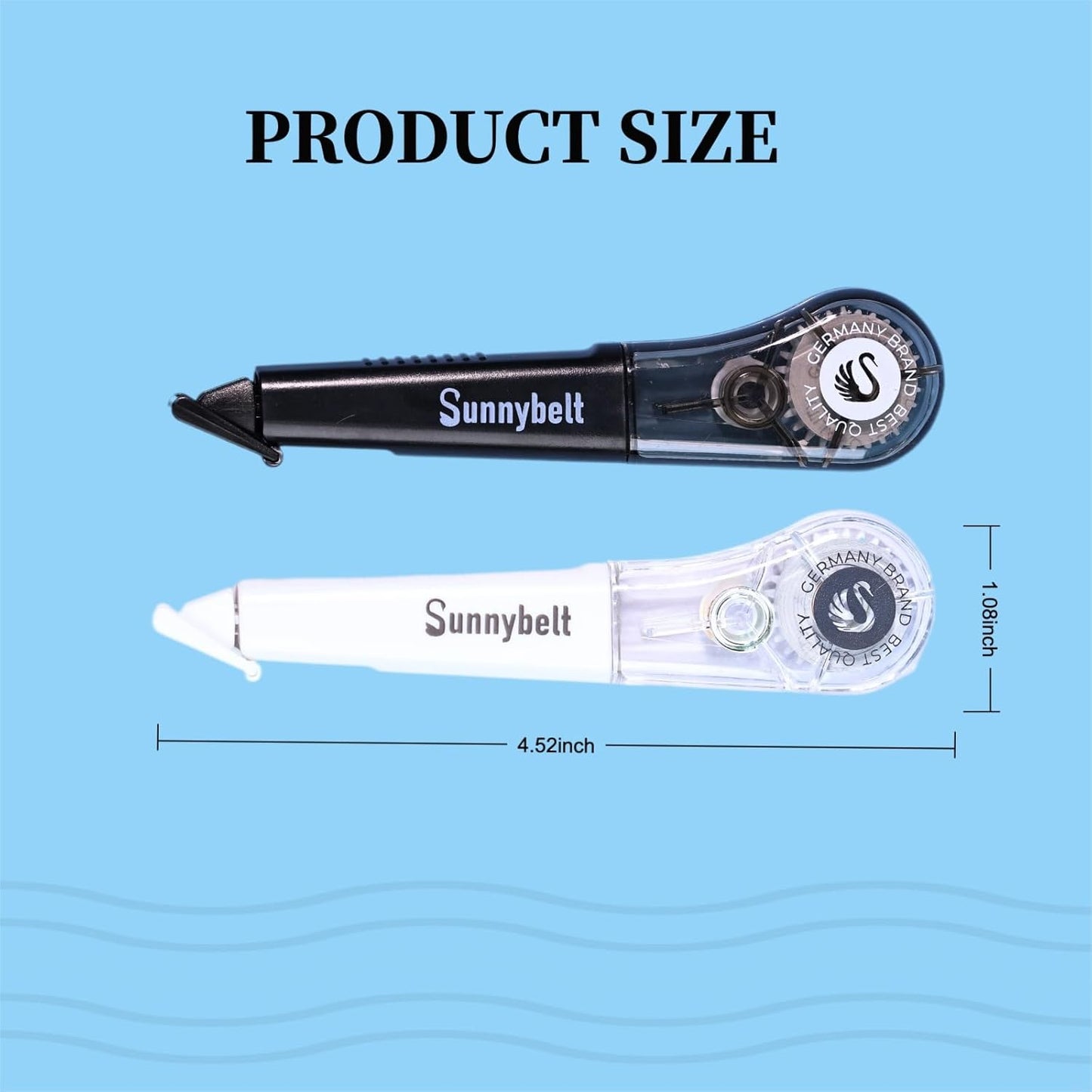 19.69ft Correction Tape Pen, 5-Count Pack, Dry Instantly, Stretch Resistant, not Easy to Break, as Smooth as Writing, Perfect for School, Office Supplies, Black White Red Yellow Blue
