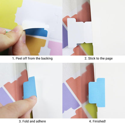80 Pieces Sticky Blank Monthly Index Tabs Double-Sided Page Markers, Self-Adhesive & Writable Notes Flags for Labeling/Marking/Planing - Multi