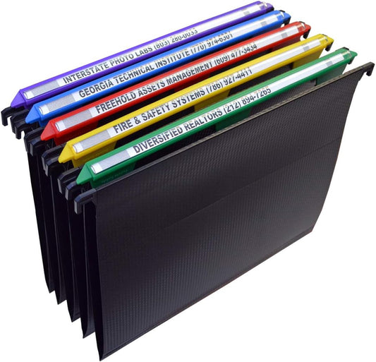 Ultimate Office MagniFile Hanging File Folders V- Bottom Letter Size with 11 inch Magnified Indexes that Double The Size of Your File Titles to Find Files Fast. (Set of 5 Frost)