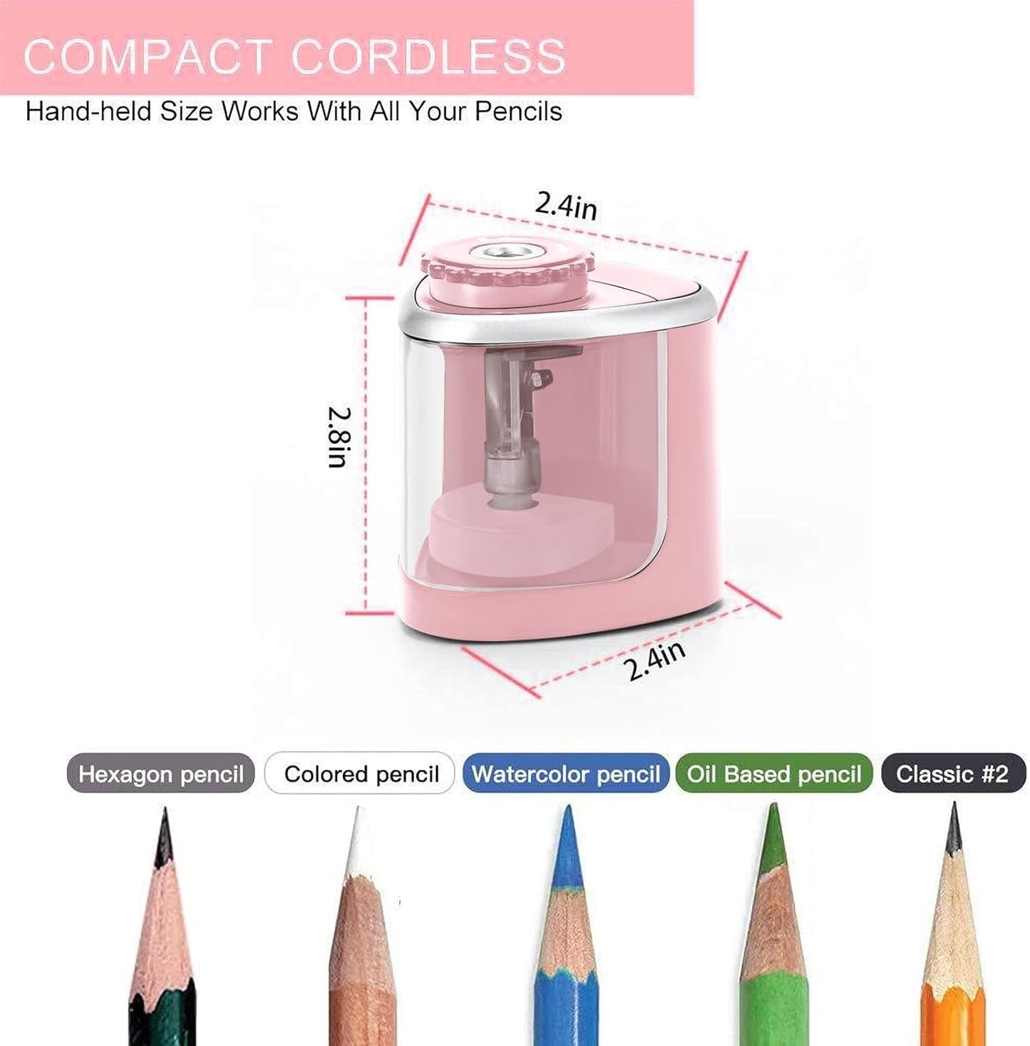 Aogwat Pencil Sharpener Electric Pencil Sharpener for Kids, Blade to Fast Sharpen, Suitable for No.2/School/Classroom/Office/Home (Black)