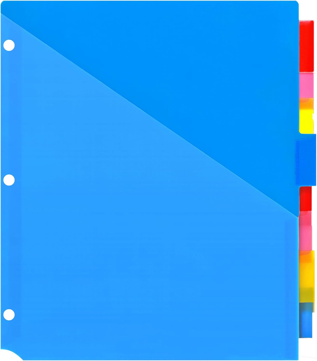 WOT I Durable 5-Tab Binder Dividers with Clear Pocket - 3 Sets, Reusable Plastic Dividers for 3 Ring Binder, 5 Vibrant Colors, Tear-Resistant, Total 15 Tabs (School & Office Supplies)