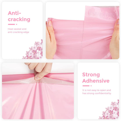 Metronic Poly Mailers 10X13 100 Pack, Strong Adhesive Shipping Envelopes for Clothing, Medium Shipping Bags for Small Businesses, Waterproof Mailers Poly Bags, Packages Bags Light Pink