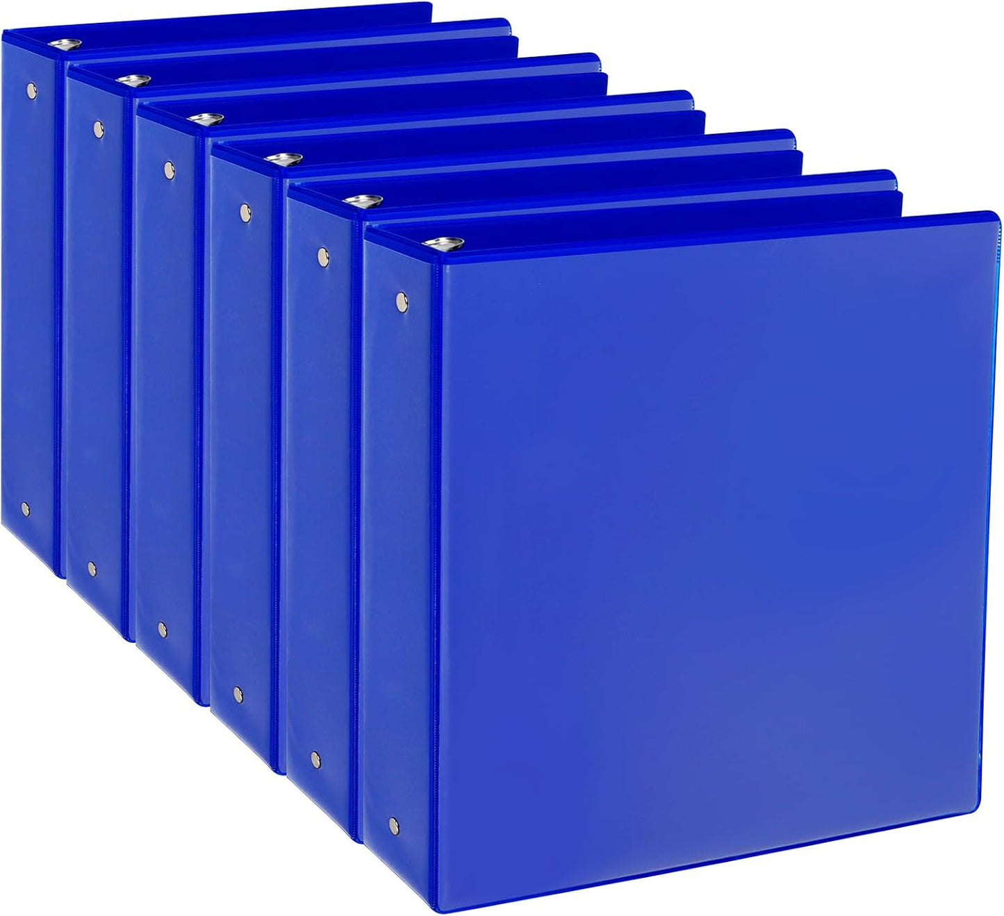 CIXILDTS 1-Inch Round Ring Binders, Standard 3 Ring Binder Fit Letter Size Paper, Presentation View Binders, 6 Packs, Assorted