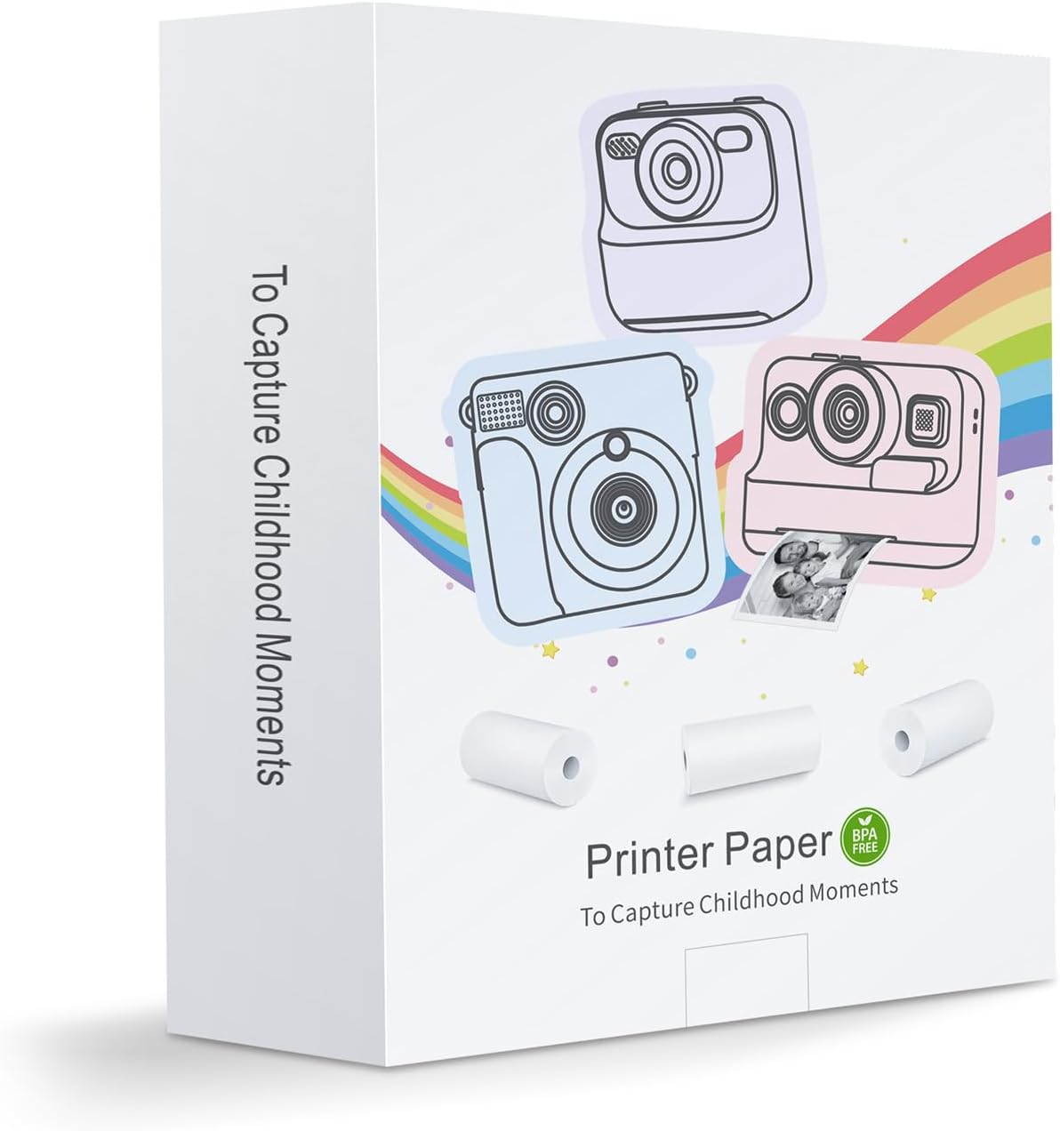 12 Rolls Instant Print Camera for Kids Refill Print Paper - Hikkon Thermal Print Paper Rolls Photo Print HD Printing for Most Kids Instant Camera - Paper Only(White-12)