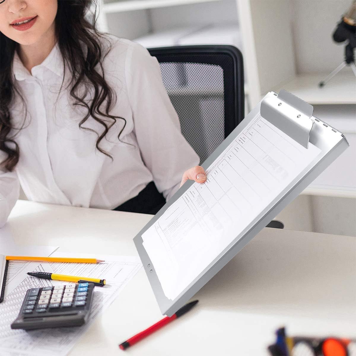 ROCOFF Metal Clipboard with Storage - Letter Size Aluminum Clipboards, Low Profile Clip Box Heavy Duty, Great for Office Jobsite or Classroom, Medical System, Law Enforcement, Single Compartment
