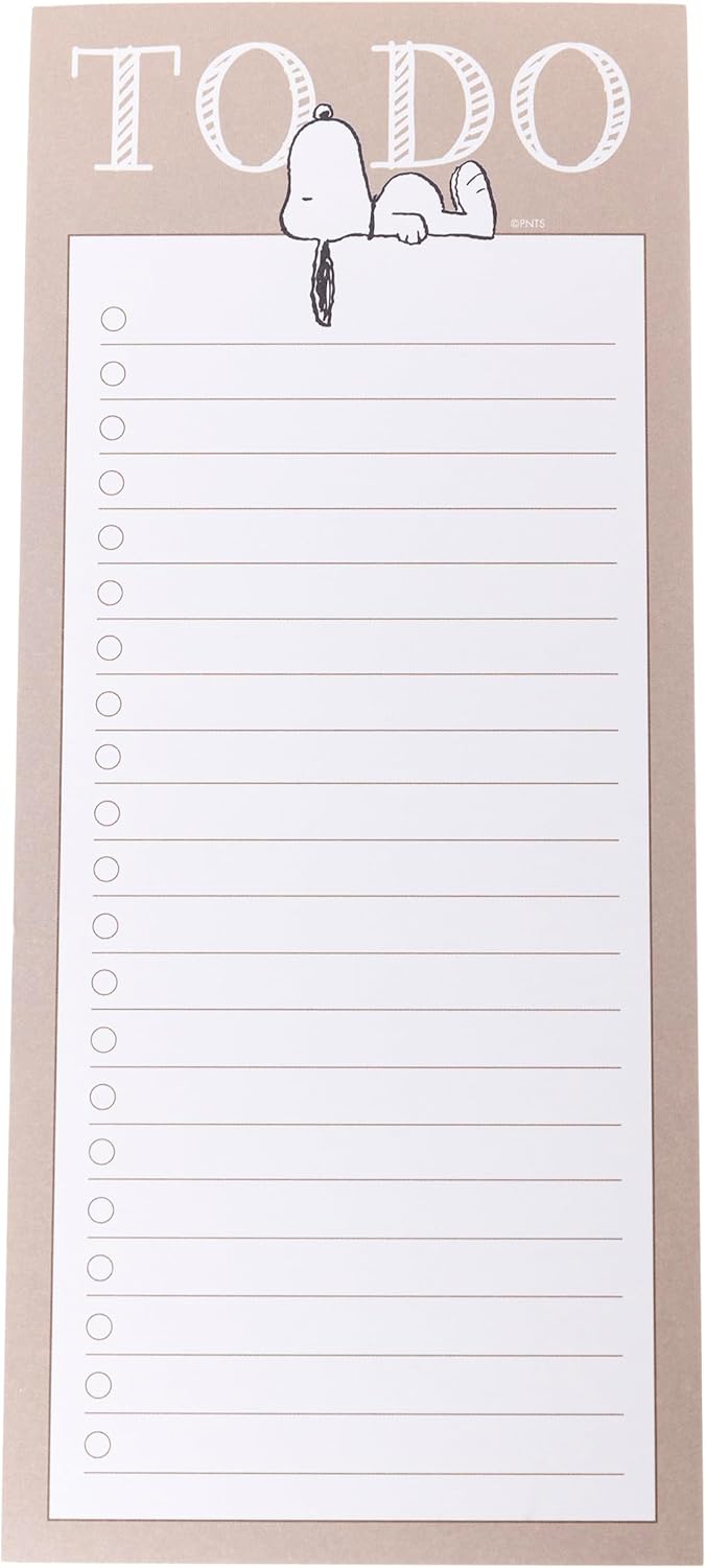 Graphique Magnetic Notepad - Peanuts Gang Grocery and Shopping List - Fun Decorative To-Do List - Perfect House Warming Gifts - 100 Tear off Sheets (4" x 9.25" x .5")