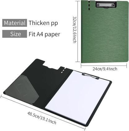 A4 Clipboard Folder,10 Pack Foldable Clipboards with Pocket for Business,Office,School or Restaurant (Black)
