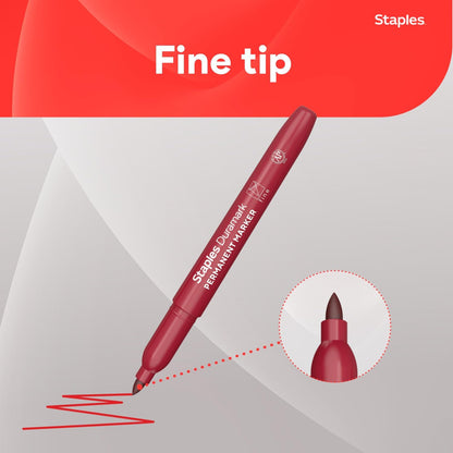 STAPLES Permanent Markers, Ultra Fine Tip, Black, 12 Pack – Duramark Precision Markers for Writing, Drawing & Labeling