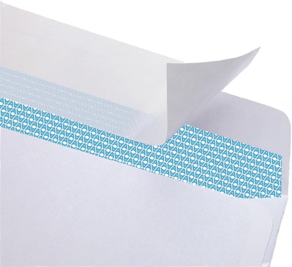 Aimoh #10 Security Self Seal Envelopes – 100 Qty |No Window, EnveGuard, 4⅛ x 9½", White, 24 LB, 100 Count (34100)