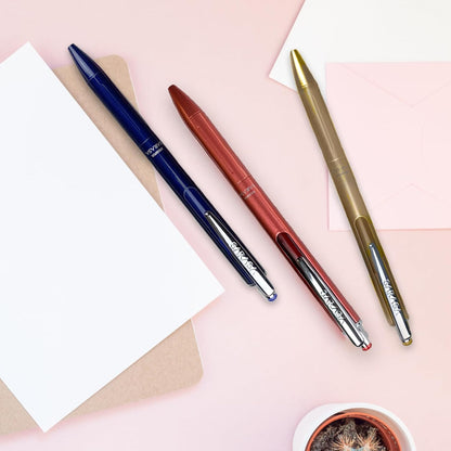 Zebra Pen, SARASA Grand Retractable Gel Pen, Solid Brass Barrel, Fast-Drying Black Ink, 0.7mm Point, Ideal for the Left Handed, Eliminates Smudging, Navy Brass Barrel, 1-Pack, (45211)