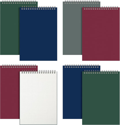 Engrowtic 2 Pack Graph Paper Spiral Notepad A5 Top Wirebound Notepad Grid Notebook Steno Pads Memo Notebook Grid Paper 140 Pages for Writing Sketching Drawing Office Supplies (Black)