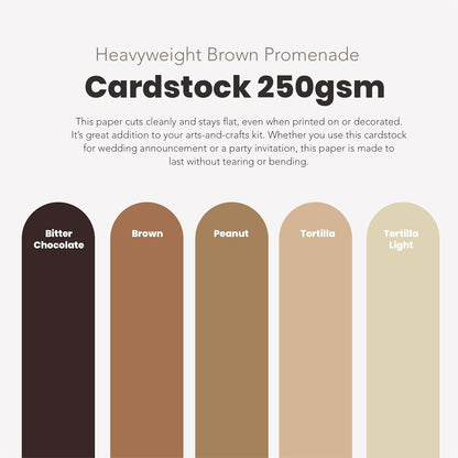 BearBoss Brown Cardstock Paper 8.5x11 50 Sheets, Heavyweight 92lb Cover for Crafts DIY Cards Making