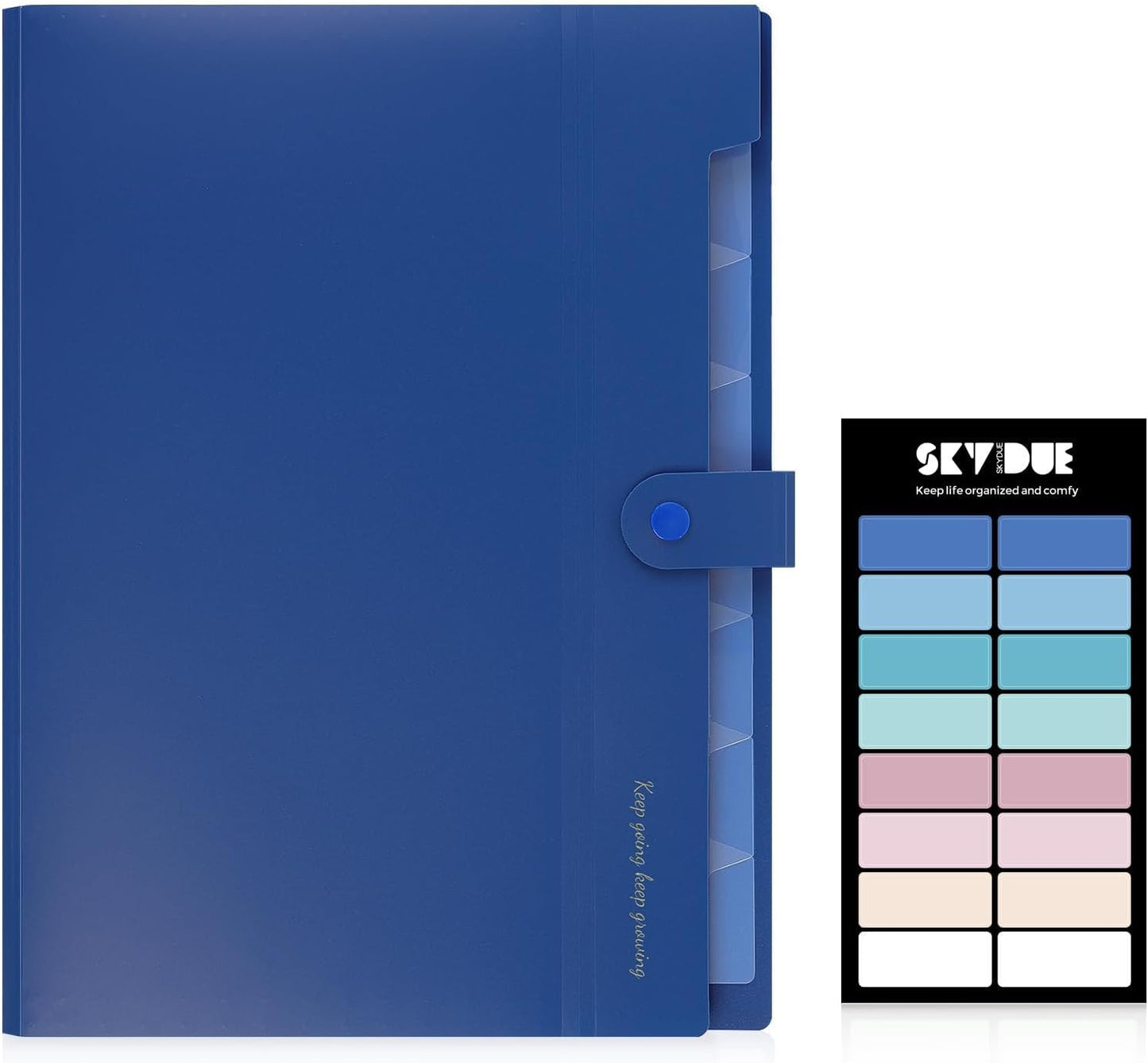 SKYDUE Accordion File Organizer, Expanding File Folder with 8 Pockets, Portable Document Paper Receipt Organizer, Letter/A4 Size Filing Folder School Office Supplies Black