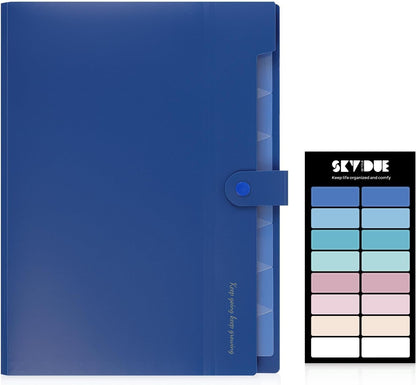 SKYDUE Accordion File Organizer, Expanding File Folder with 8 Pockets, Portable Document Paper Receipt Organizer, Letter/A4 Size Filing Folder School Office Supplies Black