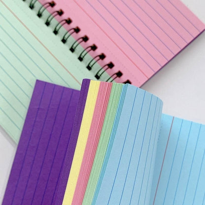 Office Horizontal Line Portable Tearable Memo Pads Notebook Notepad Coil Note Book Journal Diary Planner(Multicolor)