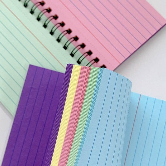 Office Horizontal Line Portable Tearable Memo Pads Notebook Notepad Coil Note Book Journal Diary Planner(Multicolor)
