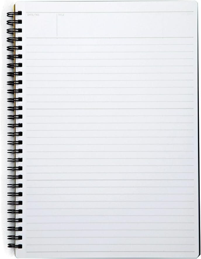 Maruman Mnemosyne Lined Notebook- A4, 11.69" x 9.25", 70 Sheets / 140 Pages, 7mm College Ruled Journal, Perforated Pages & Wire-Bound to Lay Flat, Black, Made in Japan