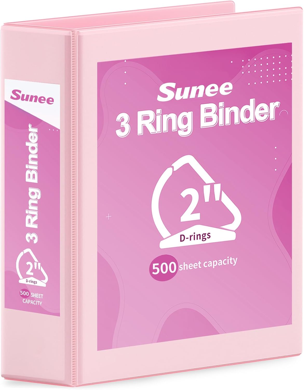 SUNEE 3 Ring Binder 2 Inch, Clear View Binder Three Ring PVC-Free (Fit 8.5x11 Inches) for School or Office Supplies, Light Purple, 1 Pack