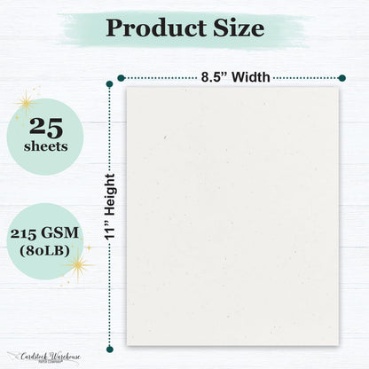 Cardstock Warehouse Speckletone Oatmeal Light Brown Card Stock Paper – 25 Sheets, 8.5 x 11", 80 lb/215 gsm – 100% Recycled, Premium Matte Finish for Cardmaking, Printing, Crafts & DIY Projects