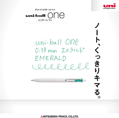 Mitsubishi Pencil Uni-Ball One Gel Ballpoint Pen Refill, 0.38, Black, 10 Pieces, Hako UMR38S.24