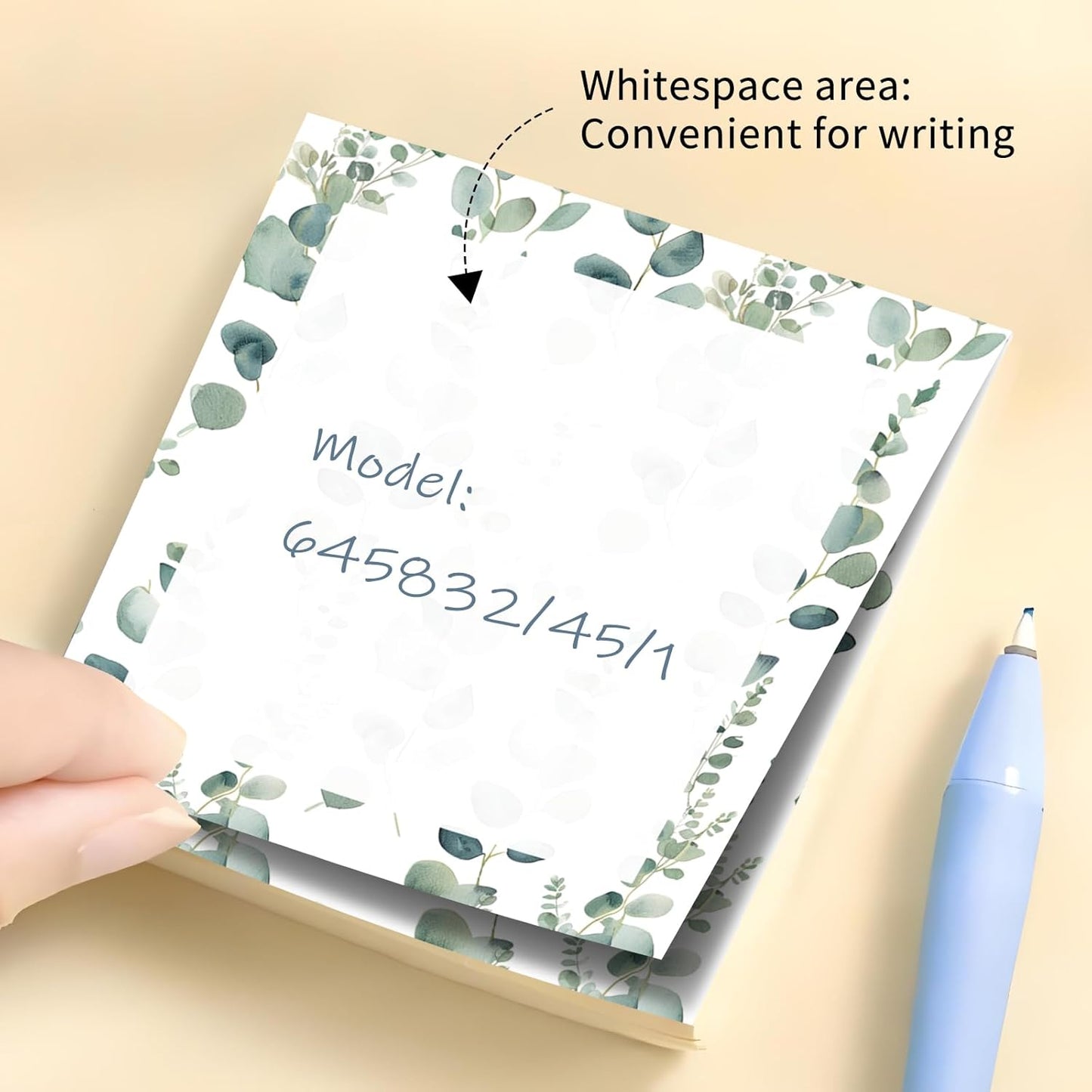 Sticky Notes 3x3 Inch, 2 Pads Cute Self-Stick Note Pads, Strong Adhesive Notepads for Office, Home, School, Organization and Reminders Watercolor Wildflowers