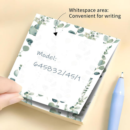 Sticky Notes 3x3 Inch, 2 Pads Cute Self-Stick Note Pads, Strong Adhesive Notepads for Office, Home, School, Organization and Reminders Watercolor Wildflowers