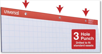 Universal 35602 Recycled Easel Pads, Quadrille Rule, 27 x 34, White, 50 Sheet (Case of 2 Pads)