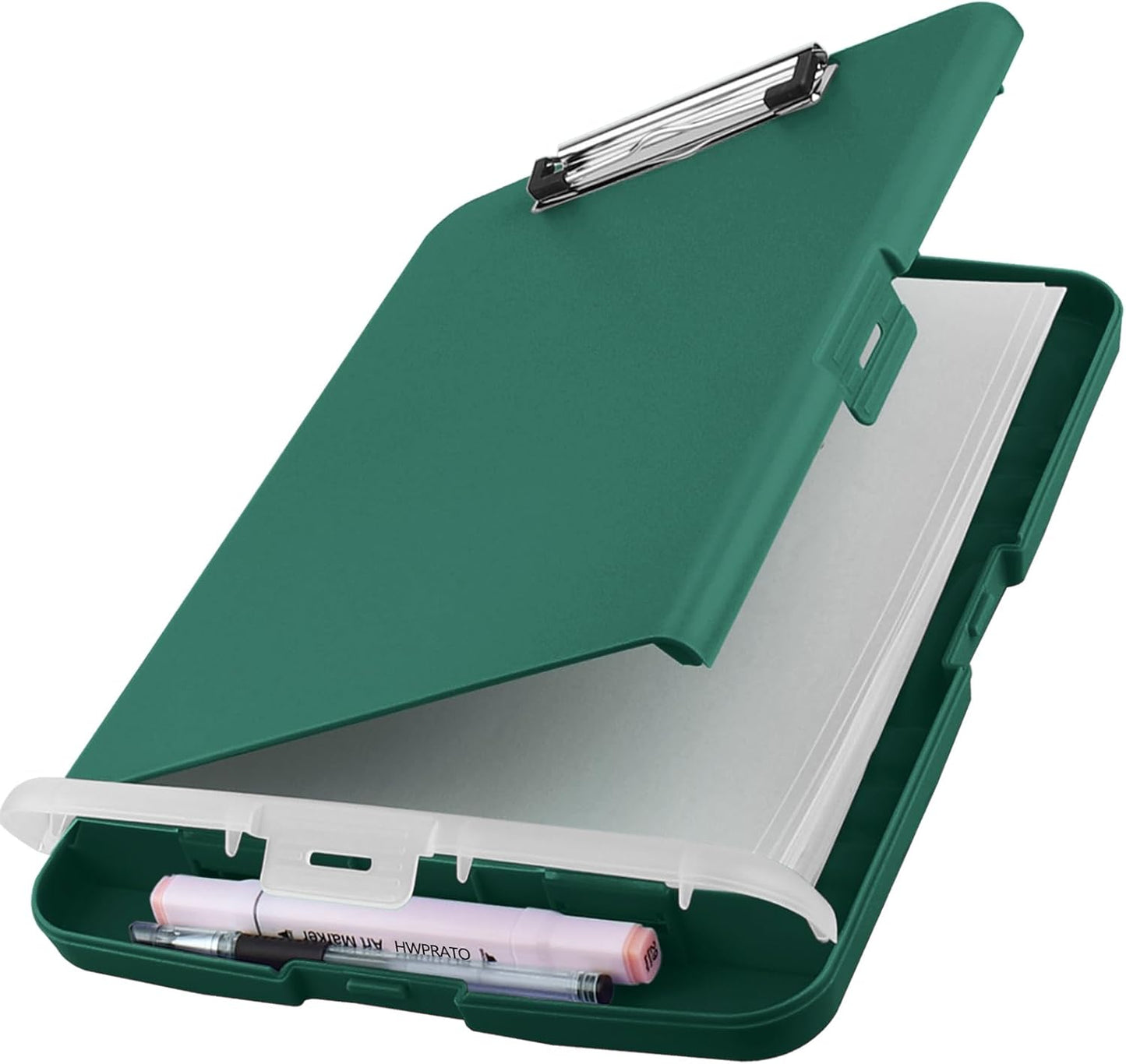 HWPRATO Clipboards Organizer Clipboard with Storage Nursing Clipboard Foldable File Folder Plastic Folio with Storage Case for Teacher,Kids,Doctor,Offices (Retro Blue)