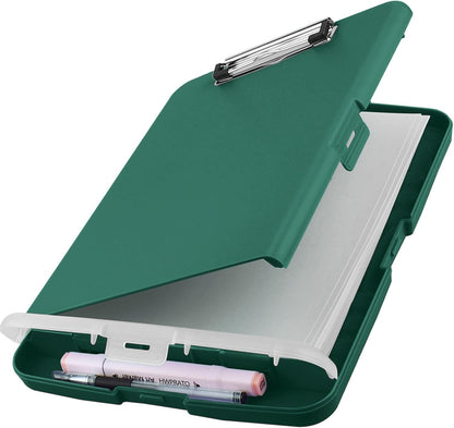 HWPRATO Clipboards Organizer Clipboard with Storage Nursing Clipboard Foldable File Folder Plastic Folio with Storage Case for Teacher,Kids,Doctor,Offices (Retro Blue)