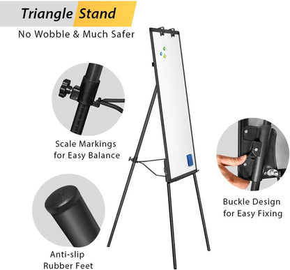 Easel Whiteboard - Magnetic Portable Dry Erase Easel Board 36 x 24 Tripod Whiteboard Height Adjustable Flipchart Easel Stand White Board for Office or Teaching at Home & Classroom (Black)