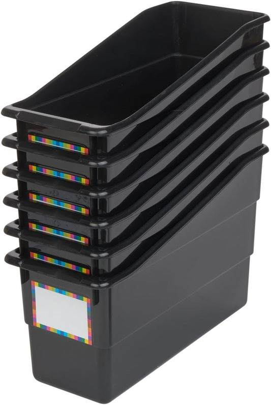 Really Good Stuff-163319 Durable Magazine, Book, Folder, File and Binder Holders – Ideal for Narrow or Vertical Storage Needs– Instantly Color Code Home Classroom –Assorted Primary Colors(Set of 6)