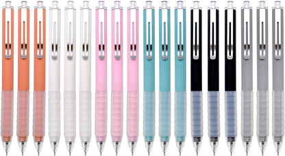 Linbsunne Ballpoint Pens Medium Point 1mm Black Ink Work Pen with Super Soft Grip Ball Point Pen for Men Women Retractable Office Pens (Gold Clip-6 count)