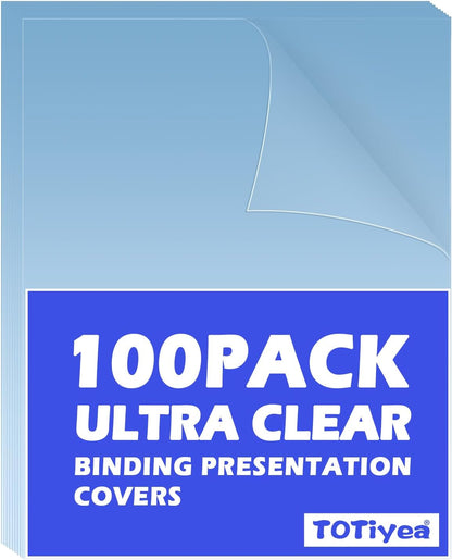 TOTiyea 200 Pack 5 Mil PVC Binding Presentation Covers, Clear Report Covers for Binding,8.5x11 Inches,Letter Size