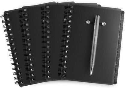 Coopay 4 Pieces Spiral Notebook Steno Pocket Notepad with Pen in Holder and Sticky Notes, Page Marker Index Tabs Flags Making Plans Writing Memos Office School Supplies (Yellow, Blue, Purple, Green)