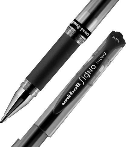 uniball Signo Gel Impact Pens, Bold Point (1.0mm), Metallic Pink Ink, 6 Pens