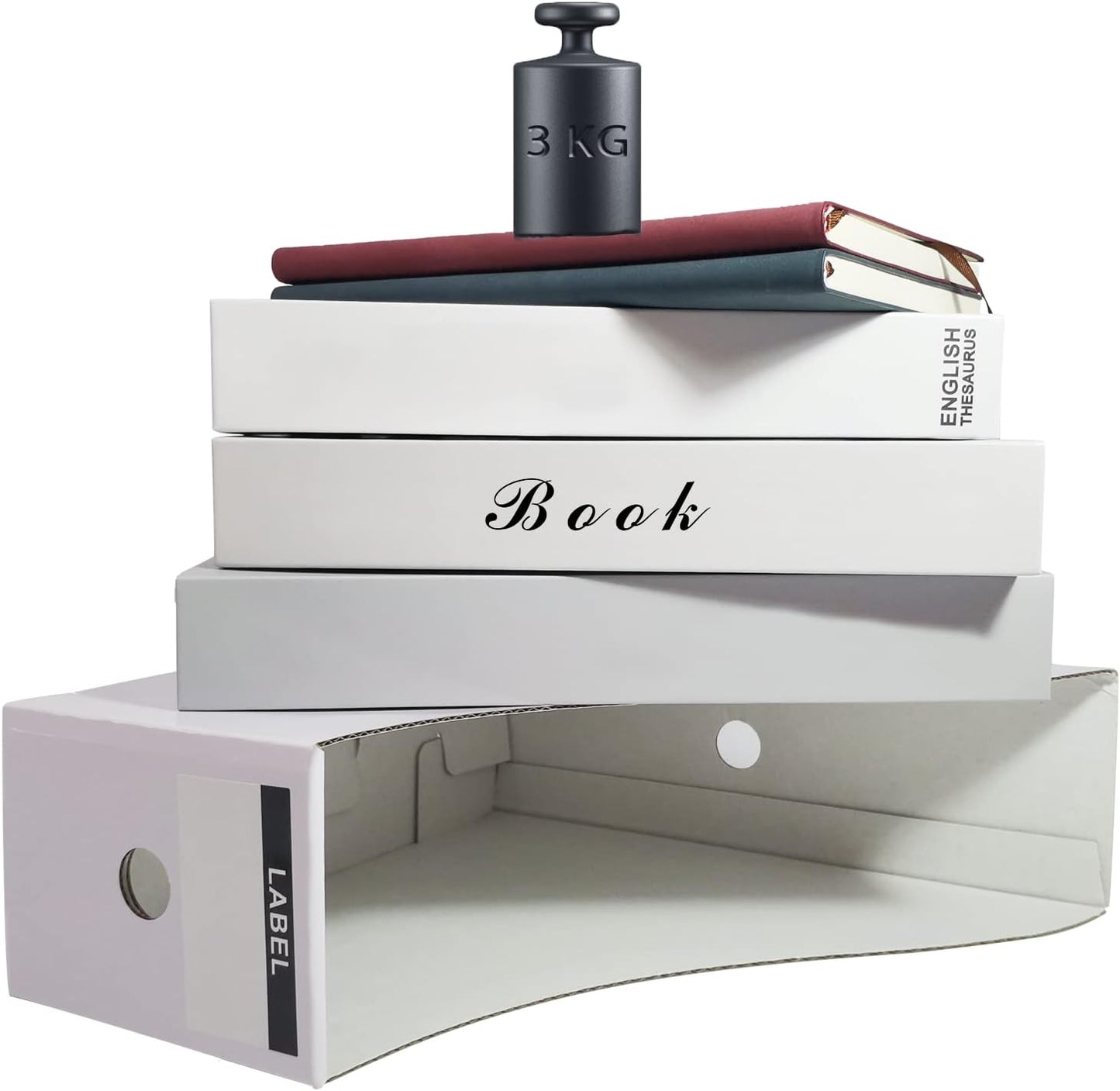 Limitliho 2 Pack White Magazine Holde, Vertical Book Bins for Classroom and Library Use, 10.6'' ×10.2'' ×3.5'' Inch Vertical File Folder Box