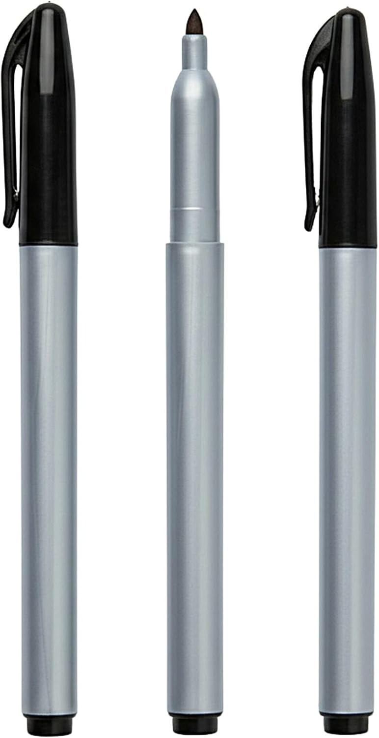 Cadie Permanent Freezer Marker Set of 2 – Waterproof Fast-Drying Black Ink Pens with Chisel Tip for Food Labeling, Fridge & Freezer Storage, Kitchen & Lab Use & General Organization.