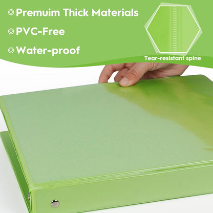 CIXILDTS 1-Inch Round Ring Binders, Standard 3 Ring Binder Fit Letter Size Paper, Presentation View Binders, 6 Packs, Assorted