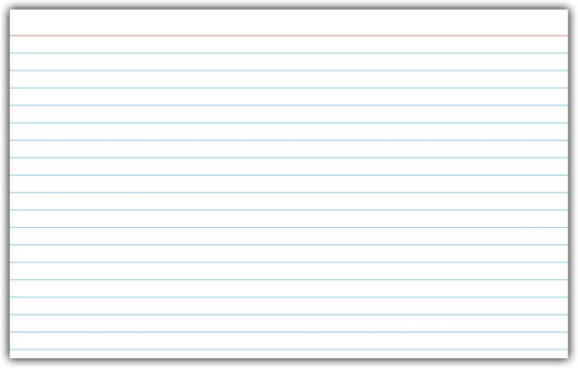 C-Line 5” x 8” Index Cards, White, Ruled, 25/PK (49907)